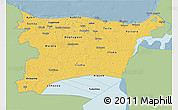 Savanna Style 3D Map of Ida-Viru, single color outside