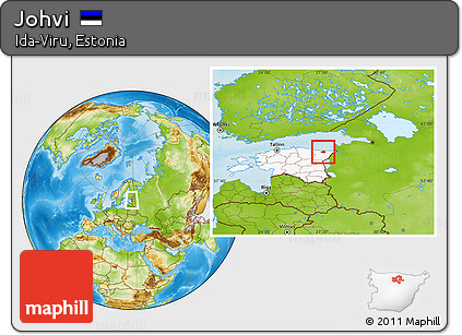 Physical Location Map of Johvi, highlighted country