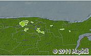 Physical 3D Map of Kohtla-Järve, darken