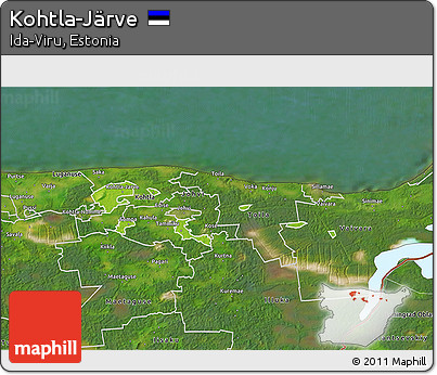 Physical 3D Map of Kohtla-Järve, satellite outside