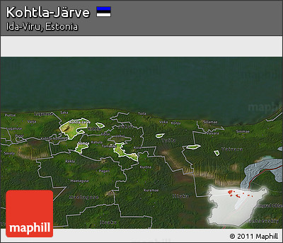Satellite 3D Map of Kohtla-Järve, darken