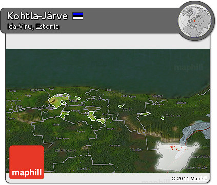 Satellite 3D Map of Kohtla-Järve, darken