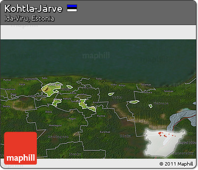 Satellite 3D Map of Kohtla-Järve, darken