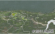 Satellite 3D Map of Kohtla-Järve, semi-desaturated