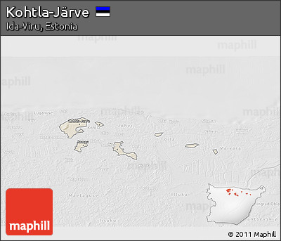 Shaded Relief 3D Map of Kohtla-Järve, lighten, desaturated