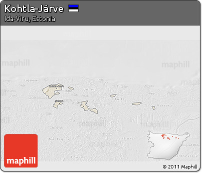 Shaded Relief 3D Map of Kohtla-Järve, lighten, desaturated