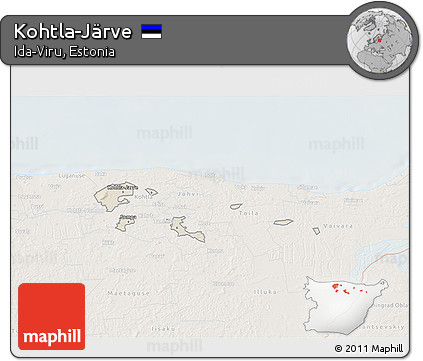 Shaded Relief 3D Map of Kohtla-Järve, lighten
