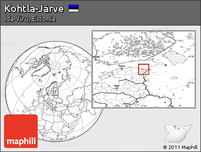 Blank Location Map of Kohtla-Järve, highlighted parent region