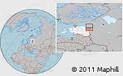 Gray Location Map of Kohtla-Järve, highlighted country, highlighted parent region, hill shading
