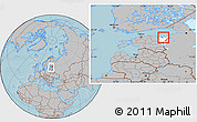 Gray Location Map of Kohtla-Järve, highlighted parent region, within the entire country, hill shading