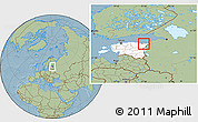Savanna Style Location Map of Kohtla-Järve, highlighted country, hill shading