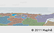 Political Panoramic Map of Kohtla-Järve, semi-desaturated
