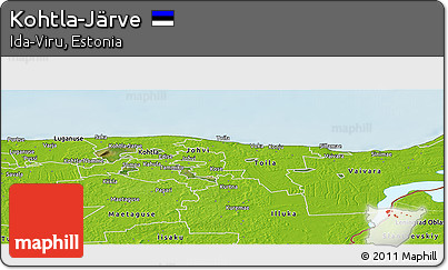 Satellite Panoramic Map of Kohtla-Järve, physical outside