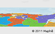 Shaded Relief Panoramic Map of Kohtla-Järve, political outside