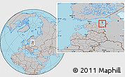 Gray Location Map of Kohtla-Nomme, within the entire country