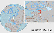 Gray Location Map of Kohtla-Nomme, hill shading