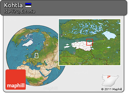 Satellite Location Map of Kohtla, highlighted country