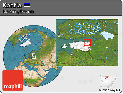 Satellite Location Map of Kohtla, highlighted country