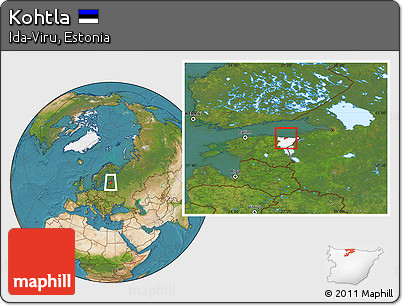Satellite Location Map of Kohtla, highlighted parent region