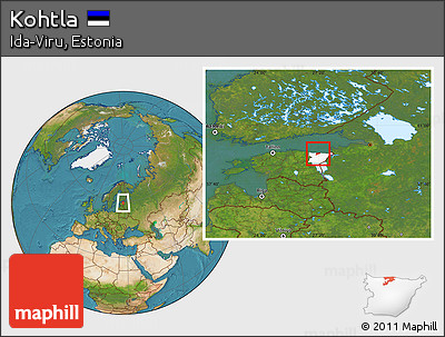 Satellite Location Map of Kohtla, highlighted parent region