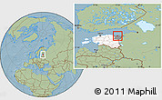 Savanna Style Location Map of Kohtla, highlighted country, highlighted parent region, hill shading