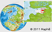 Physical Location Map of Ida-Viru, highlighted country, within the entire country