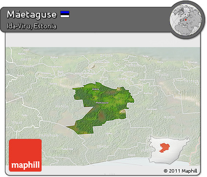 Satellite 3D Map of Mäetaguse, lighten