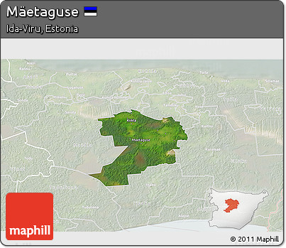Satellite 3D Map of Mäetaguse, lighten