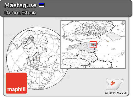 Blank Location Map of Mäetaguse, highlighted country, highlighted parent region