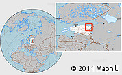 Gray Location Map of Mäetaguse, highlighted country, hill shading