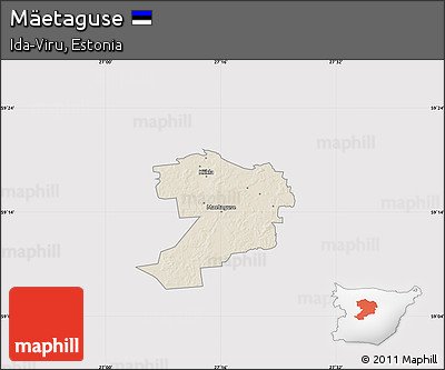Shaded Relief Map of Mäetaguse, cropped outside