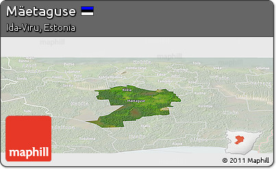 Satellite Panoramic Map of Mäetaguse, lighten