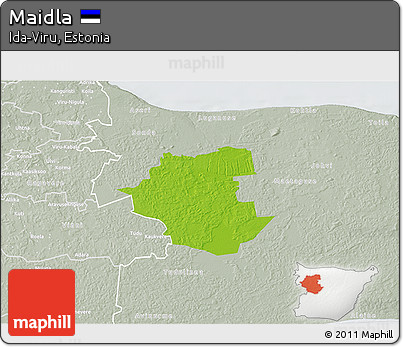 Physical 3D Map of Maidla, lighten, semi-desaturated