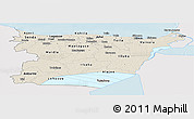 Shaded Relief Panoramic Map of Ida-Viru, single color outside