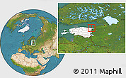 Satellite Location Map of Sillamäe, highlighted country