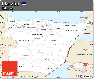 Classic Style Simple Map of Ida-Viru