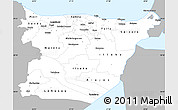 Gray Simple Map of Ida-Viru, single color outside