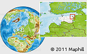 Physical Location Map of Toila, highlighted country, within the entire country