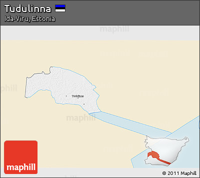 Classic Style 3D Map of Tudulinna, single color outside