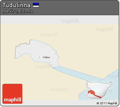 Classic Style 3D Map of Tudulinna, single color outside