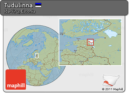 Savanna Style Location Map of Tudulinna, highlighted parent region, hill shading