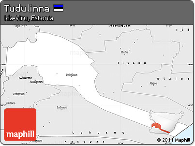Silver Style Simple Map of Tudulinna