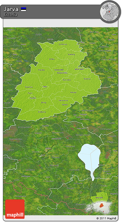 Physical 3D Map of Järva, satellite outside