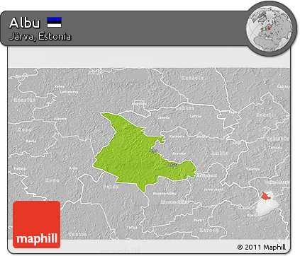 Physical 3D Map of Albu, lighten, desaturated