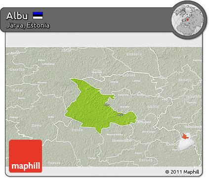 Physical 3D Map of Albu, lighten, semi-desaturated