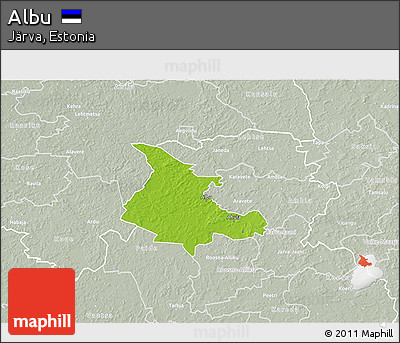 Physical 3D Map of Albu, lighten, semi-desaturated