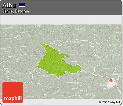 Physical 3D Map of Albu, lighten, semi-desaturated