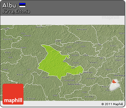 Physical 3D Map of Albu, semi-desaturated
