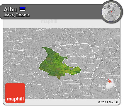 Satellite 3D Map of Albu, lighten, desaturated