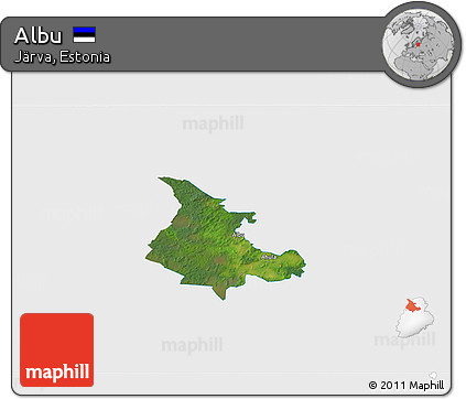 Satellite 3D Map of Albu, single color outside